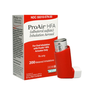 Albuterol (ProAir, Ventolin) – Asthma/COPD.
