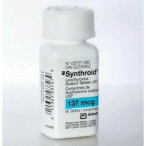 Levothyroxine (Synthroid) – Hypothyroidism.